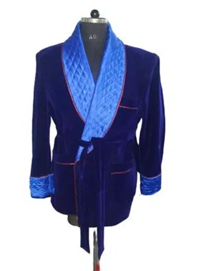 Pre-owned Handmade Men Royal Blue Smoking Jackets Designer Wedding Party Wear Blazer Coat
