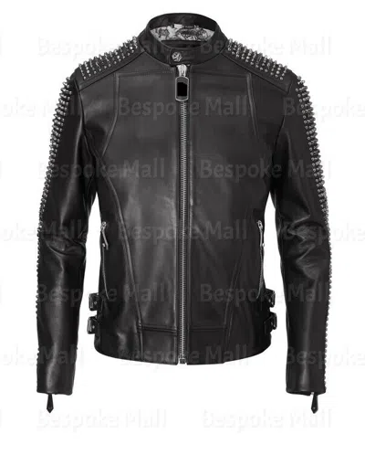 Pre-owned Handmade Men's Western Black Stylish Suede Native Leather Jacket Coat-27