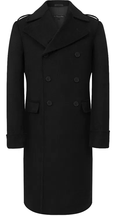 Pre-owned Handmade Mens Black Overcoat Wool & Cashmere Covert Warm Winter Mod Long Coat