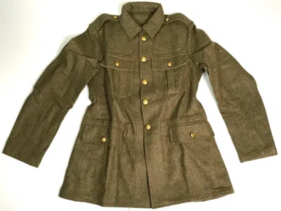 Pre-owned Handmade Mens British P1902 Wool Service Dress Combat Field Tunic Jacket In Brown