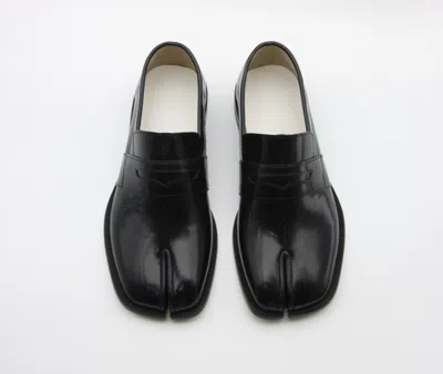 Pre-owned Handmade ] Mens Leather Tabi Loafer Slip On Shoes Penny Split Toe In Black