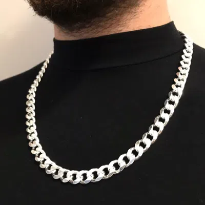 Pre-owned Handmade Mens Tight Curb Cuban Link Chain Necklace 925 Sterling Silver 26 Inch 11mm 142gr