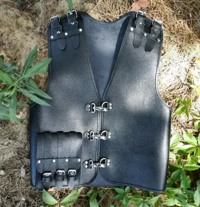 Pre-owned Handmade Motorcycle Vest For Unisex  Motorcycle Vest Leather Vest In Black