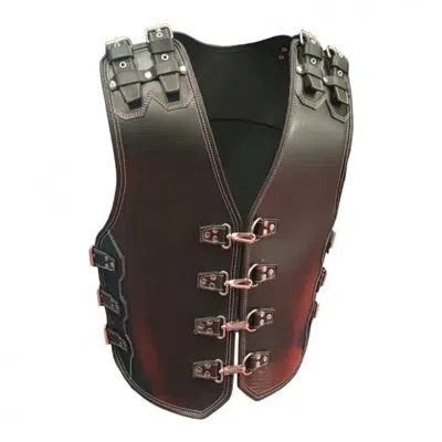 Pre-owned Handmade Motorcycle Vest For Unisex  Motorcycle Vest Leather Vest In Black