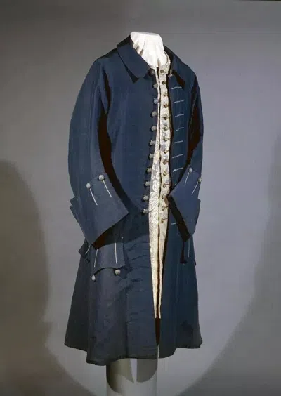 Pre-owned Handmade Navy Blue Historical Clothing 18th Men Wool Custom Made Fashion Frock Coat