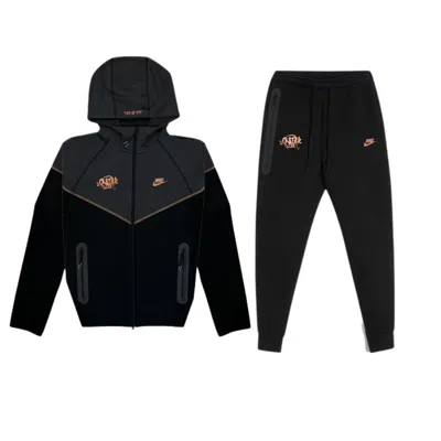 Pre-owned Handmade ⚪️nike Syna Tech Fleece Central Cee Hoodie | Black Gold Medium M Brand