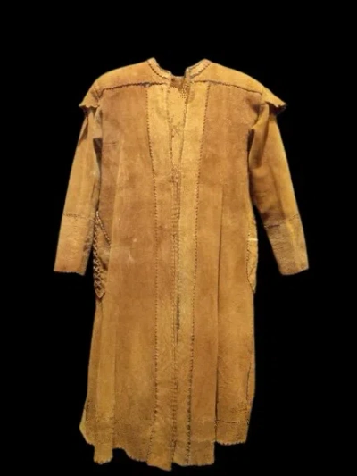 Pre-owned Handmade Old Antique Style Look Mens Brown Buffalo Suede Leather Western Coat Maq202