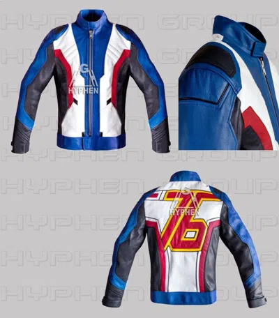 Pre-owned Handmade Over Watch Soldier 76 Multicolor Biker Cowhide Brando Leather Motorcycle Jacket