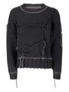 Handmade Panelled Stitch-detail Sweater In Black