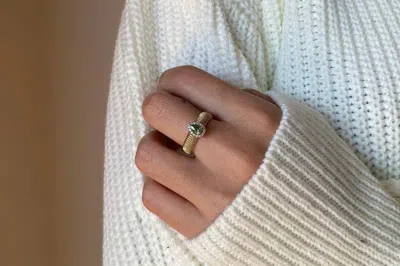 Pre-owned Handmade Pear Cut Green Sapphire Ring, Alternative Engagement Ring, 14k Gold Diamond In White