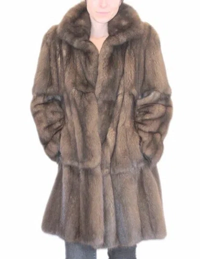 Pre-owned Handmade Pre Sale Women's Golden Real Russian Sable Fur Jacket Coat All Sizes Made To Ord In Closest To Pictures