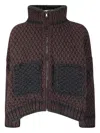 Handmade Quilted Knitted Jacket In Brown
