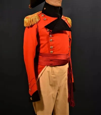 Pre-owned Handmade Red British Brigidier General 19th Century Uniform Coat