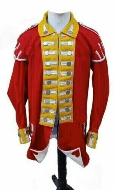 Pre-owned Handmade Red Revolutionary War Coat His Majesty's 10th Regimental Coat