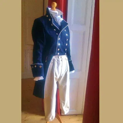 Pre-owned Handmade Regency Navy Blue Men's A Coat For A Naval Officer Coat