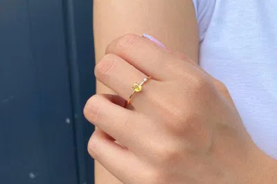Pre-owned Handmade Sapphire Ring, 14k Solid Gold Oval Yellow Sapphire And Diamond Ring Natural Ring