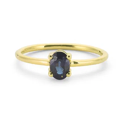 Pre-owned Handmade Sapphire Ring, Oval Sapphire Ring, 14k Solid Gold Ring,september Birthstone Ring In White