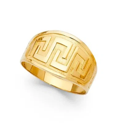 Pre-owned Handmade 14k Yellow Gold Greek Style Ring Ejrg1846