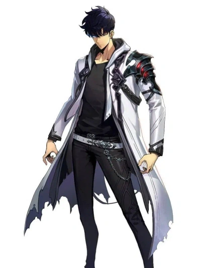Pre-owned Handmade Solo Leveling Arise Jin Woo Sung Monarch Of Shadow Cyberpunk Orange & White Coat In White Monarch Of Shadow Coat