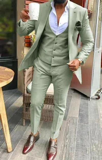 Pre-owned Handmade Special Gift For Him Suits Designer Wedding Dinner Suits (jacket+vest+pants) In Same As Image