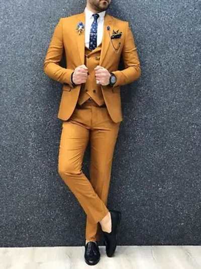 Pre-owned Handmade Special Gift For Him Suits Designer Wedding Dinner Suits (jacket+vest+pants) In Same As Image