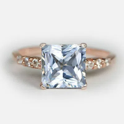 Pre-owned Handmade Square Aquamarine Ring, Aquamarine Ring Women, Aquamarine Gemstone Ring,