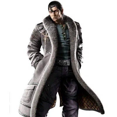 Pre-owned Handmade Tekken 8 Sergei Dragunov Gray Cosplay Trench Coat Costume For Men And Women