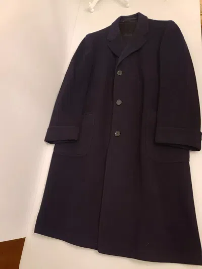 Pre-owned Handmade Vintage 1950s Marshall Fields Mens Overcoat In Black