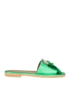 Handmade Woman Sandals Emerald Green Size 7 Leather In Green