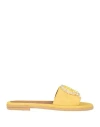Handmade Woman Sandals Yellow Size 12 Leather In Yellow