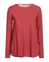 Handmade Woman Sweater Brick Red Size Xl Virgin Wool