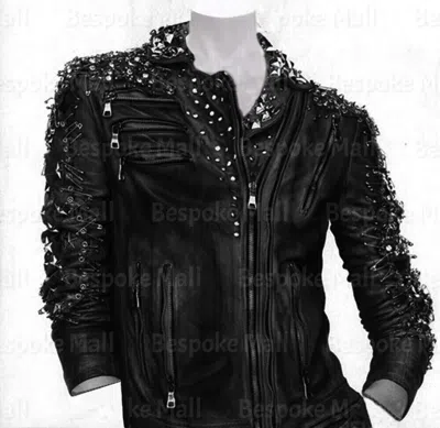 Pre-owned Handmade Women's Black Studded Eyelet Punk Rock Cowhide Biker Real Leather Jacket-828