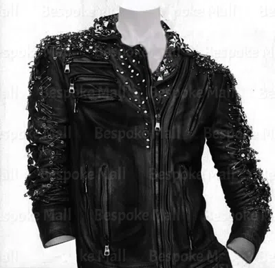 Pre-owned Handmade Women's Blue Silver Studded Rock Eyelet Cowhide Biker Leather Jacket-859