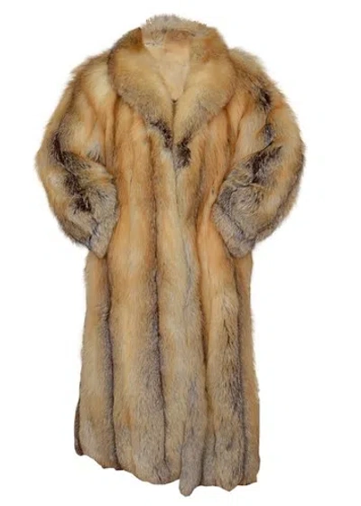 Pre-owned Handmade Women's Brand Real Black Fox Fur Maxi Full Lenght 48" Long Coat All Sizes In Off White Closet To Pictures