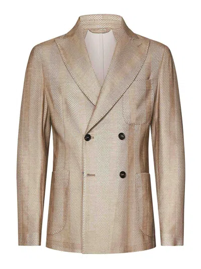 HANDPICKED BLAZER - MARRÓN