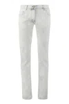 HANDPICKED MEN'S GREY DISTRESSED SLIM FIT JEANS