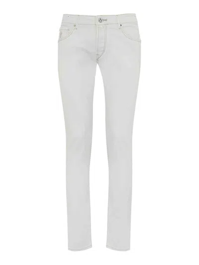 Handpicked Orvieto Trousers In Bull In White
