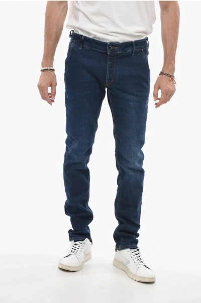 Handpicked Straight Leg Parma Jeans With Visible Stitching 17cm In Blue