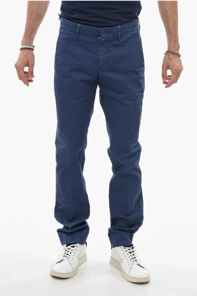 Handpicked Stretch Cotton Vieste Chino Trousers In Blue