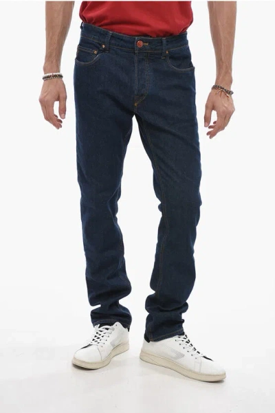 Handpicked Stretch Denim Ravello Jeans With Golden Buttons 18cm In Blue