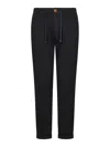 Handpicked Udine Black Stretch Regular-fit Trousers In Blue