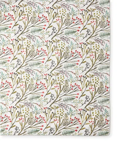 Handprint Berries Natural Tablecloth - 60" X 60" In Cream