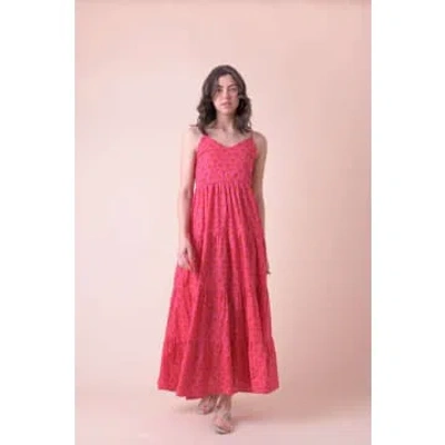Handprint Dream Apparel Vanilla Strap Dress In Red