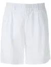Handred Linen Pleated Shorts In White