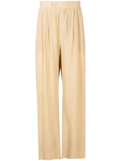 Handred Wide-leg Silk Trousers In Neutrals