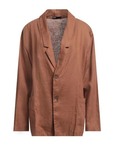 Handred Woman Blazer Brown Size L Linen
