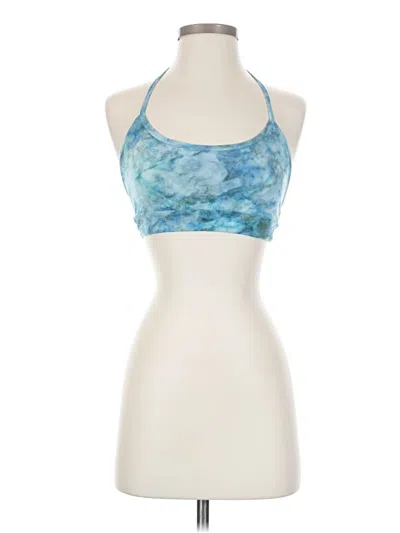 Pre-owned Hands To Hearts Tank Top Blue Halter Neckline Tops