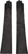 Handsome Stockholm Black Essentials Extra Long Gloves In Brown