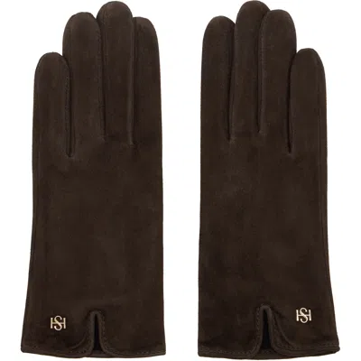 Handsome Stockholm Brown Essentials Suede Gloves