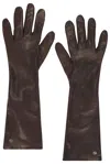 Handsome Stockholm Essential Long Gloves In Brown